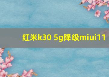 红米k30 5g降级miui11